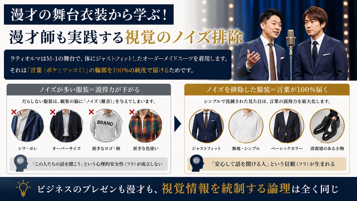 漫才の舞台衣装から学ぶノイズ排除