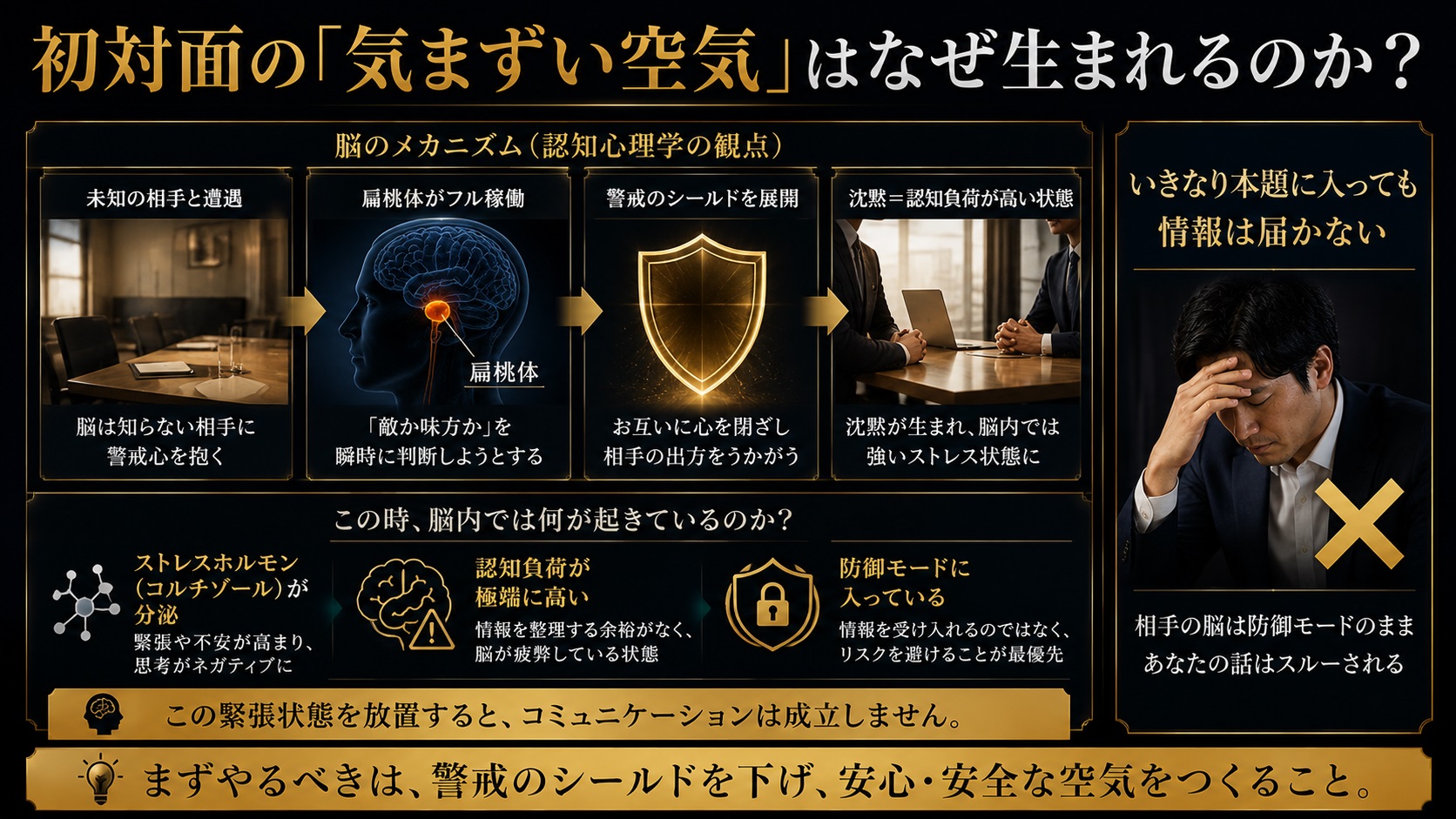 初対面の気まずい空気と認知負荷のメカニズム