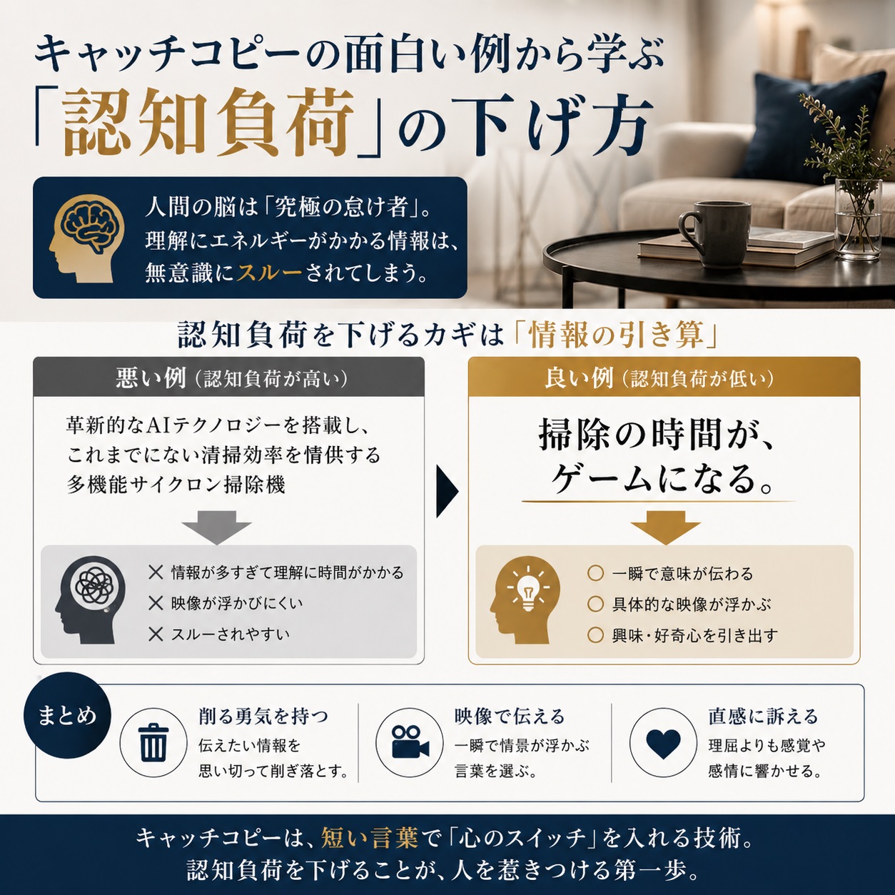 キャッチコピーの面白い例から学ぶ認知負荷の下げ方