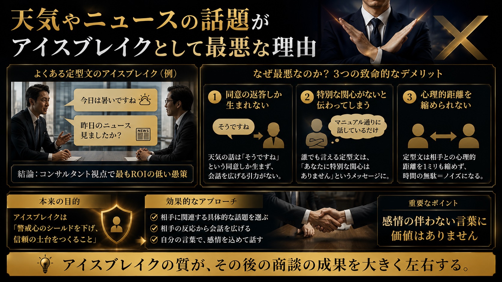 天気やニュースのアイスブレイクが失敗する理由