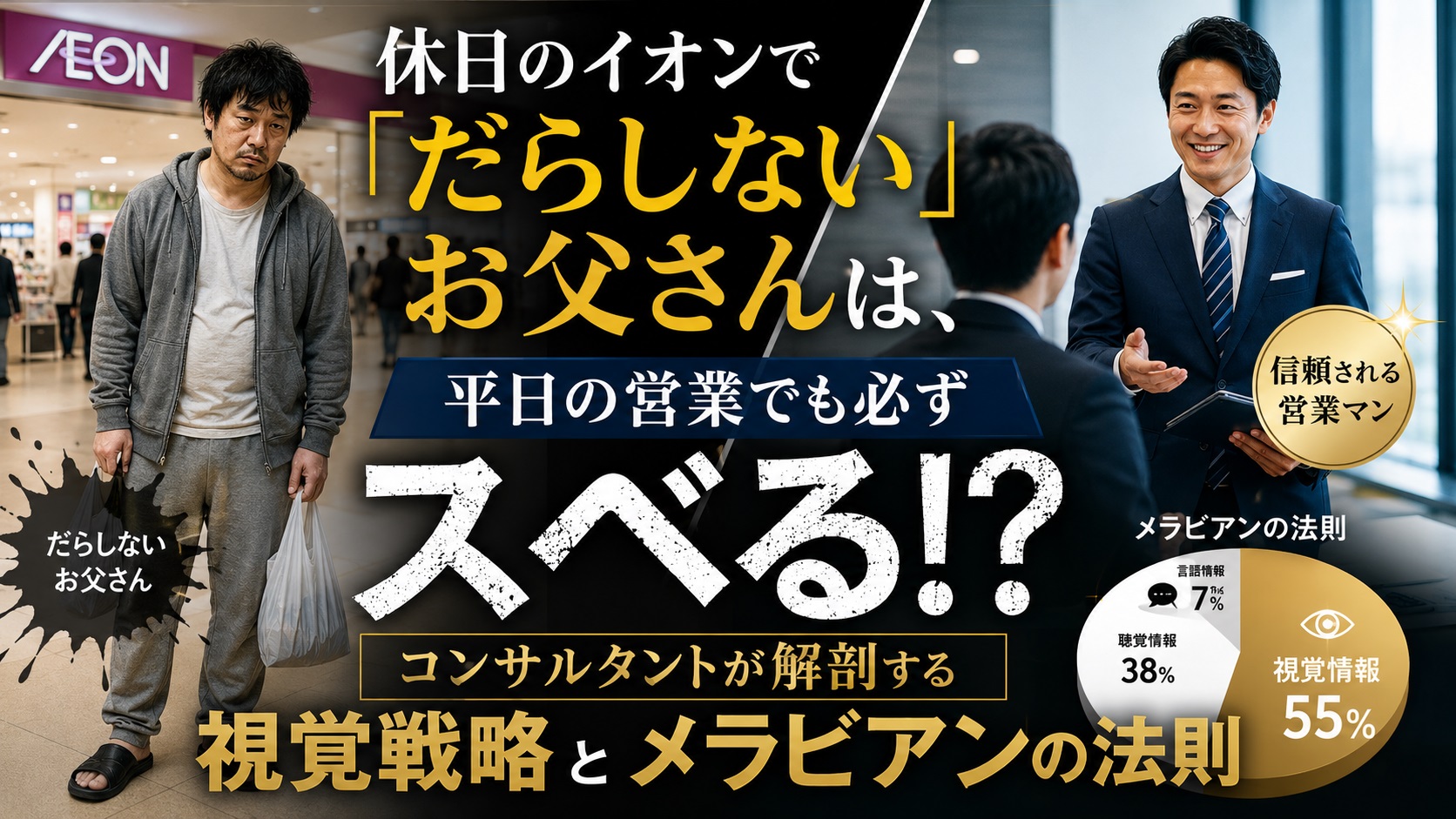 休日のイオンで見かけるだらしない服装とビジネスにおけるメラビアンの法則