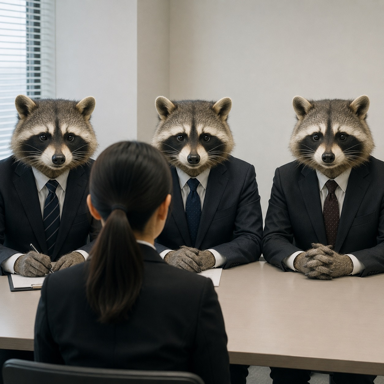 アライグマの面接官（写真で一言のお題）