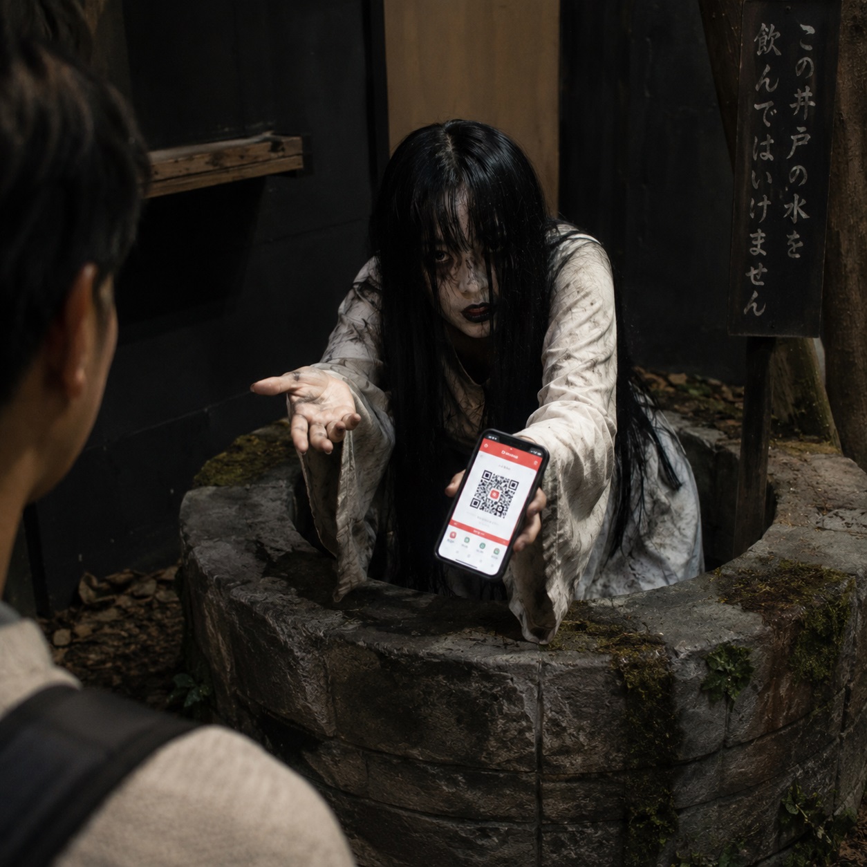井戸から出るお化け（写真で一言のお題）