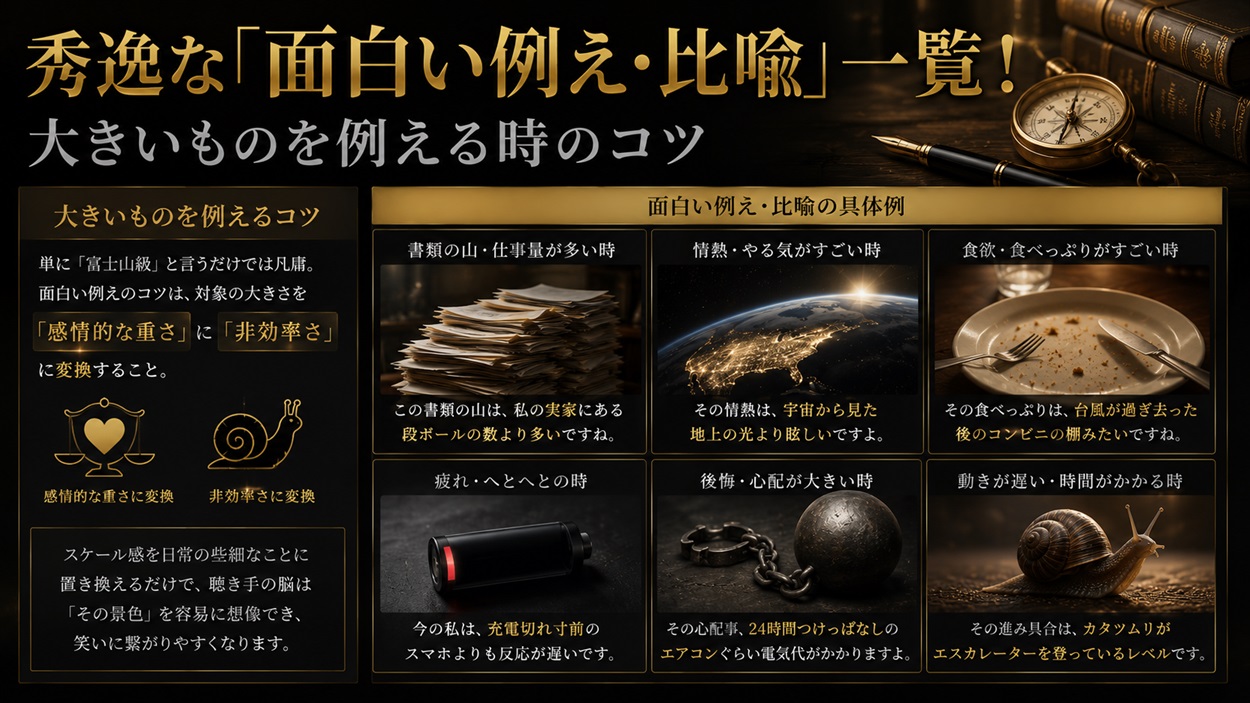 秀逸な面白い例え・比喩の一覧