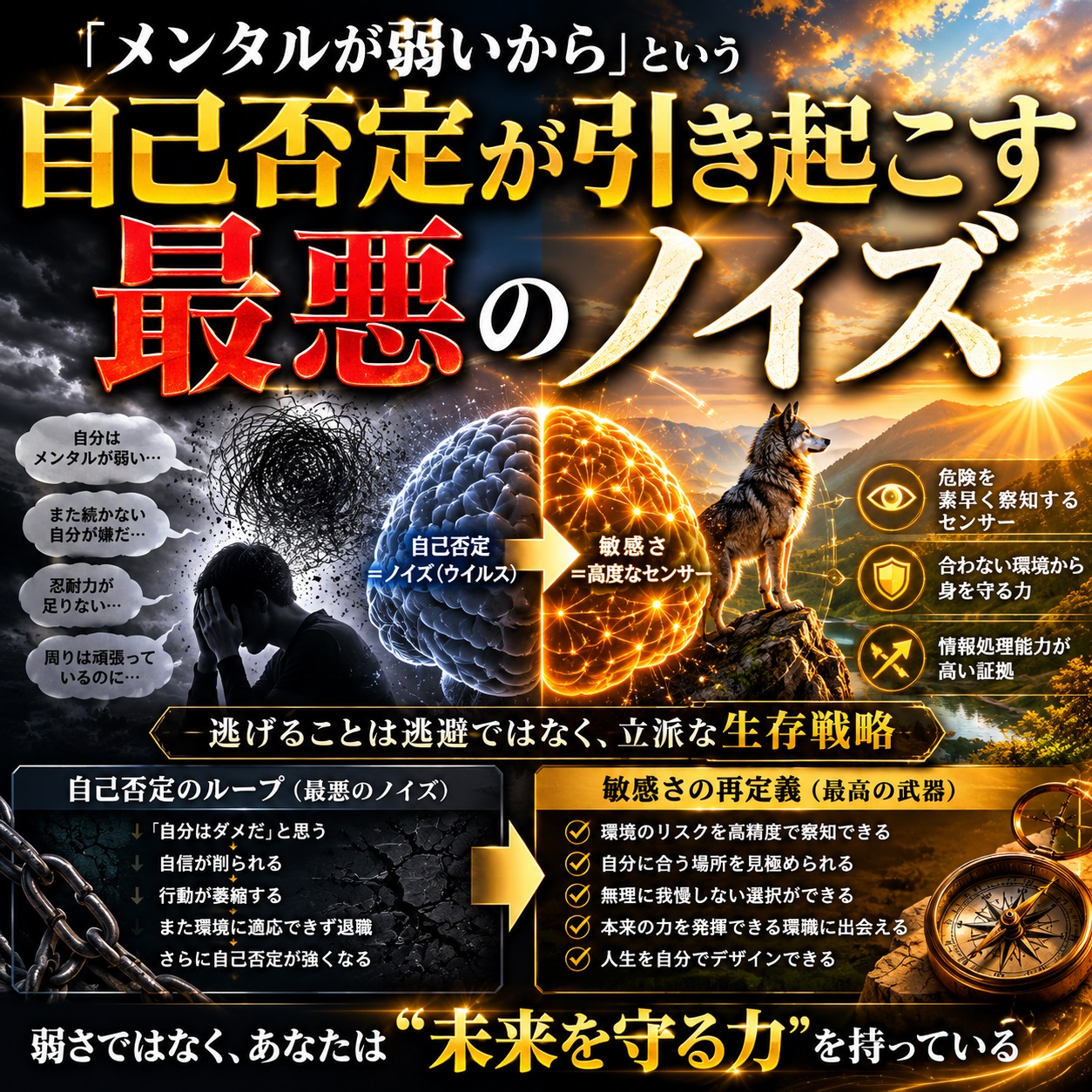 メンタルの弱さという自己否定が引き起こすノイズ