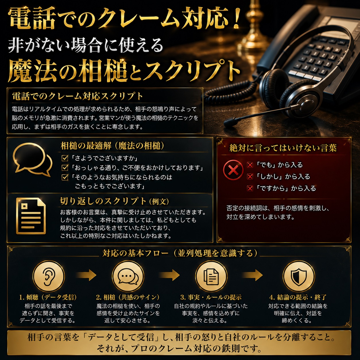 電話でのクレーム対応スクリプト