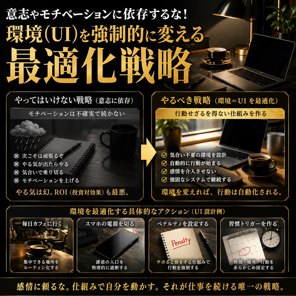 意志に頼らず環境（UI）を強制的に変える最適化戦略